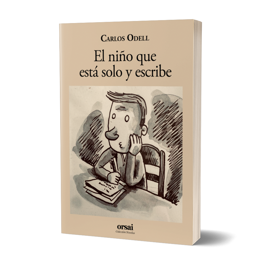 El niño que está solo y escribe